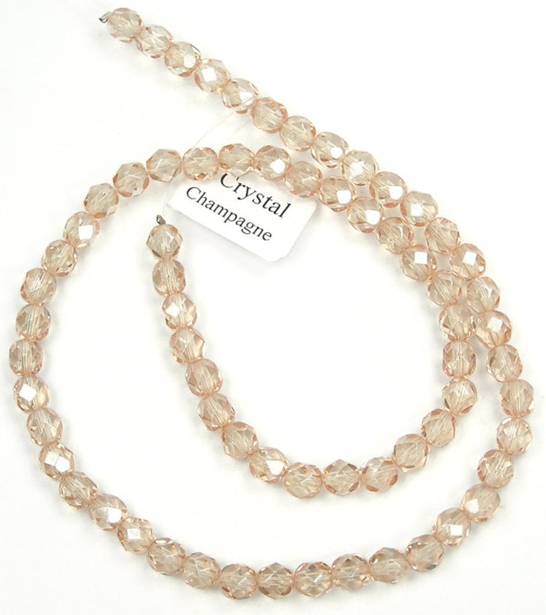 Crystal Champagne Czech Fire Polished Round Faceted Glass Beads Preciosa 3mm 4mm 6mm 8mm 10mm Traditional Preciosa Beads Golden Tan image 6