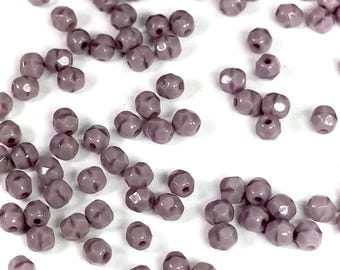 100 Perles Facettées De Bohème 3 Mm Améthyste Lustre - Marque Preciosa - Neuf