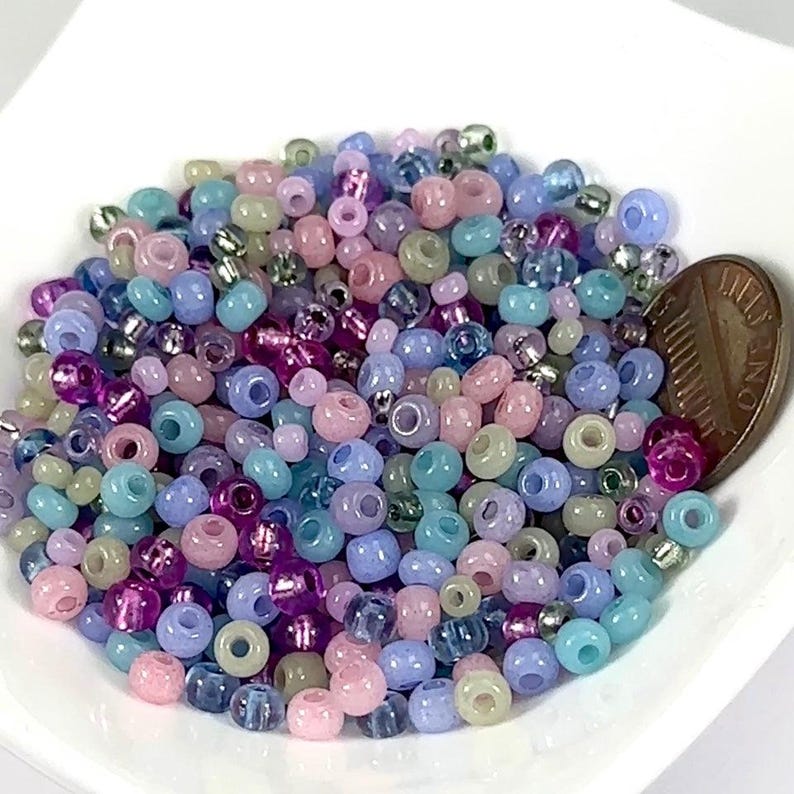 Rocailles size 6/0 (4mm) Carneval Multi Preciosa Ornela Traditional Czech Glass Seed Beads 30grams (1 oz) CS165 image 1