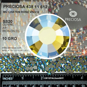 HOTFIX 1440 Preciosa Genuine Czech Crystals 20ss Olivine AB green Viva12 Ironon Flatbacks ss20 5mm MC Chaton Rose Viva Rhinestones