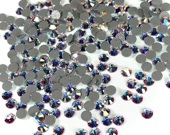 Crystal AB HOTFIX Preciosa Viva12 Rhinestone Flatbacks Iron-on Genuine Czech Crystals ss10 ss12 ss16 ss20 ss30 ss34 Aurora Boreale HF