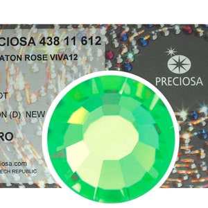 HOTFIX 1440 Preciosa Genuine Czech Crystals 20ss Peridot Light Green Viva12 Ironon Flatbacks ss20 5mm MC Chaton Rose Viva Rhinestones