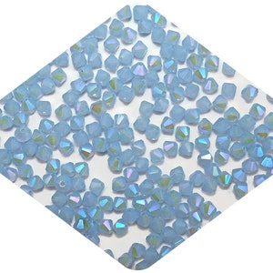 Perline di opale blu cielo, AB pieno, lattiginoso, doppio rivestimento, AB2X, tradizionali perle di vetro ceco MC, cristalli di diamante Rondell da 3 mm, 4 mm, 6 mm, Preciosa Blue AB