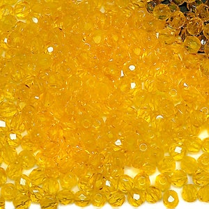 600 Citrine 3mm Preciosa Czech Fire Polished Round Faceted Glass Beads Traditional Czech Glass Fire Polish rich yellow Wholesale loose