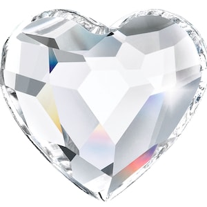 Crystal clear, Preciosa Czech MC HEART Maxima Flatback Stones Style #438-18-301 D-Silver Foiled, size 14mm, 6pcs, P906