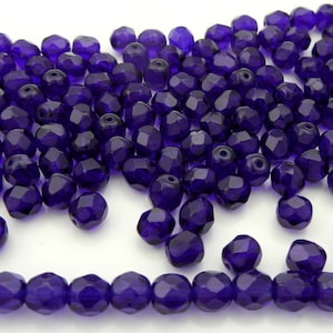 600 Cobalt Blue 4mm Preciosa Czech Fire Polished Round Faceted Glass Beads Czech Glass Fire Polish loose Wholesale