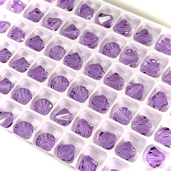 Violet Traditional Czech Glass MC Bicone Beads Rondell Diamond Crystals 3mm 4mm 5mm 6mm 8mm Preciosa Transparent Light Purple