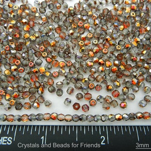 600 Crystal Santander Gold coated 3mm Preciosa Czech Fire Polished Round Faceted Glass Beads Traditional Czech Glass Fire Polish Wholesale