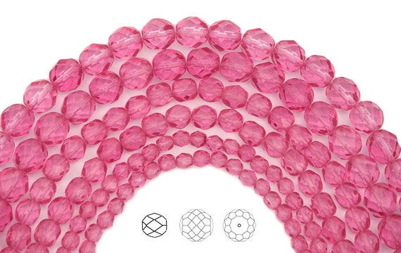100 Perline Di Vetro Sfaccettato Ceco - 8 Mm, Lucidate A Fuoco, Ametista AB - Per Bigiotteria Fai Da Te - 2