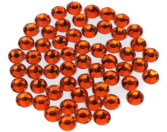 BLOWOUT SALE Hyacinth orange Preciosa 8 faceted Chaton Roses Article 43811110 Rhinestone Flatbacks Genuine Czech Crystals