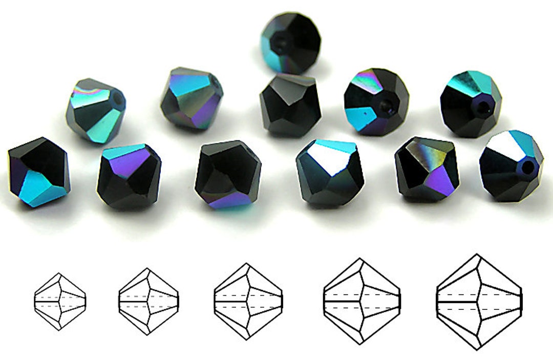 Cobalt Blue, Czech Glass Beads, Machine Cut Bicones (MC Rondell, Diamond  Shape), navy blue crystals