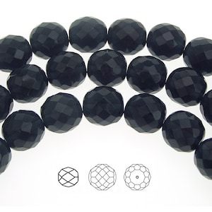 12mm 34pcs Dark Denim Traditional Czech Fire Polished Round Faceted Glass Beads 16 inch strand