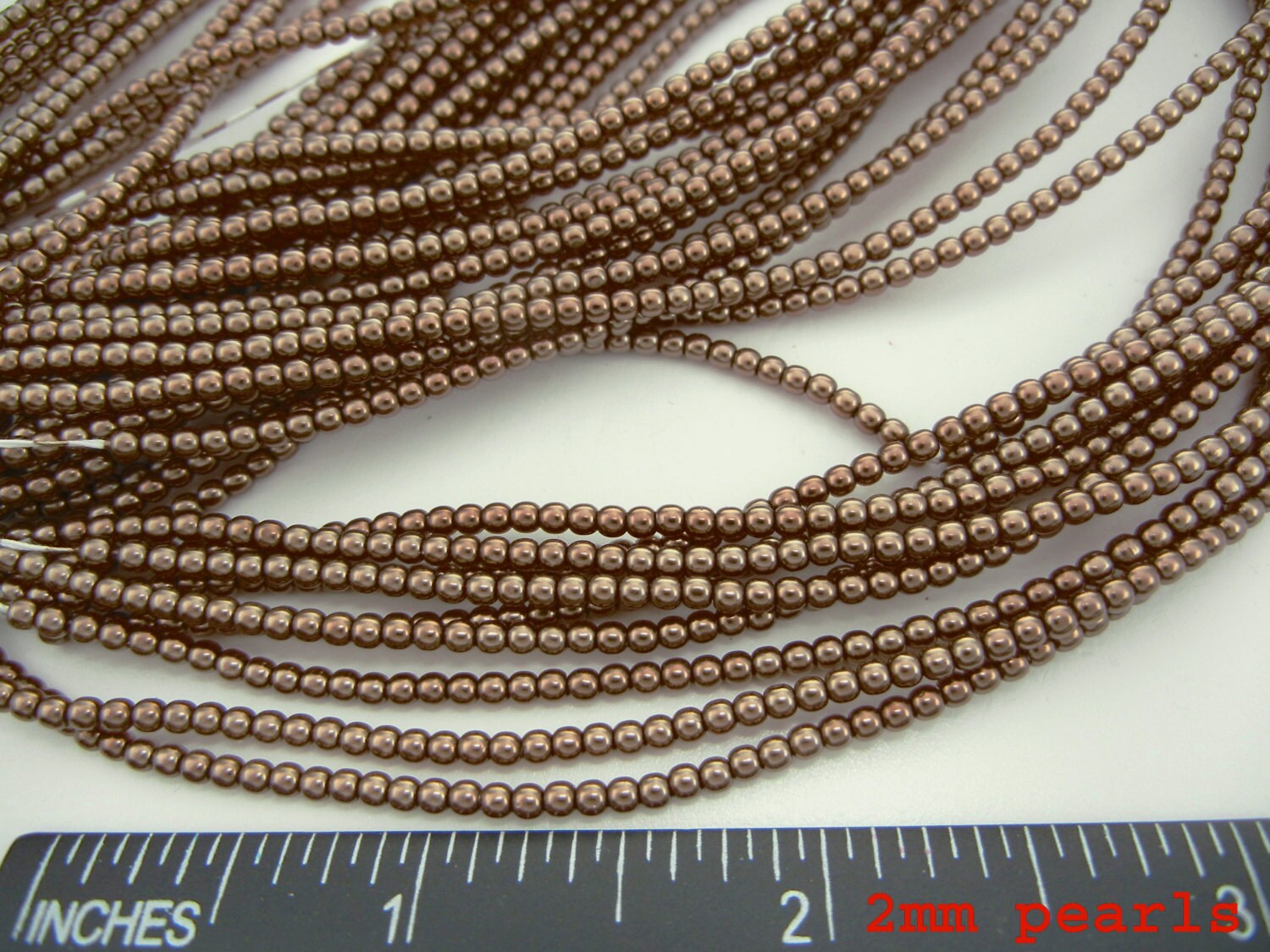 Czech Round Glass Imitation Pearls Light Brown Pearl color 2mm 3mm 4mm -  Crystals and Beads for Friends