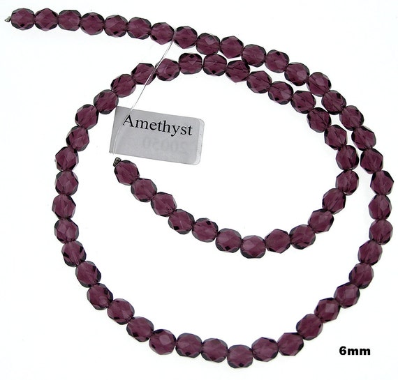 Lot De 100 Perles En Cristal De Bohème Facettées Améthyste Clair 6 Mm – Fond De Stock !