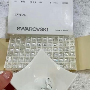 Swarovski Art.# 5105 - 10 x 8 mm Crystal clear 12 Stück Vintage Octagon Seitlich gebohrte Kristall Fancy Rectangle Perlen SW161
