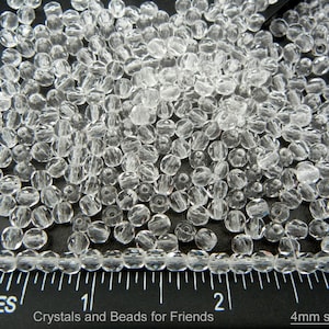 600 cristal clair 4mm Preciosa feu tchèque poli perles de verre à facettes rondes verre tchèque vernis à feu en vrac en gros