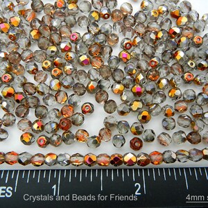 600 Crystal Santander coated 4mm Preciosa Czech Fire Polished Round Faceted Glass Beads Traditional Czech Glass Fire Polish Bead Wholesale
