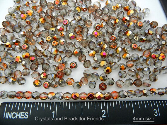 600 Crystal Santander Coated 4mm Preciosa Czech Fire Polished