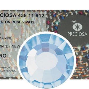 HOTFIX 1440 Preciosa Genuine Czech Crystals 20ss Aquamarine blue Viva12 Ironon Flatbacks ss20 5mm MC Chaton Rose Viva Rhinestones