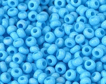 Rocailles taille 8/0 3 mm bleu clair turquoise teint Preciosa Ornela Perles de rocaille en verre tchèque traditionnel 30 grammes 1 oz CS030