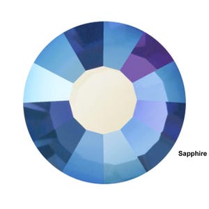 Sapphire AB coated Preciosa VIVA Chaton Roses Genuine Czech Crystals Blue with Aurora Borealis Rhinestone Flatbacks ss12 ss16 ss20