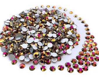 Crystal Sliperit Gold Metallic Preciosa Rhinestone Flatbacks Genuine Czech Crystals custom coated ss12 ss16 ss20 Art 438-11-110