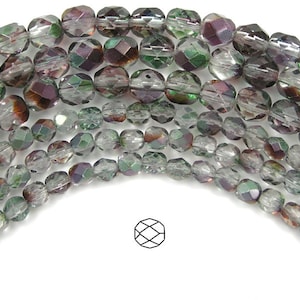 3mm (135pcs) Crystal Pomegranate Luster, Czech Fire Polished Round Faceted Glass Beads, 16 inch strand