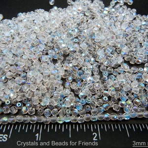 600 Crystal AB beschichtet 3mm Preciosa Czech Fire Polished Runde Facettierte Glasperlen Traditionelles Tschechisches Glas Feuerpolitur Großhandel lose
