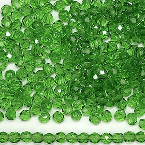 Peridotkleur Preciosa Tsjechische Fire Polished Ronde Facet Glaskralen Groothandel Losse Fire Polish Groen 3mm 4mm 6mm