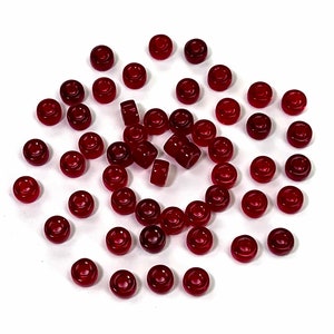 Czech Glass Druk Large Hole Beads in size 6mm Siam Red MIX color 50pcs J089