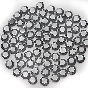 BLOWOUT SALE Jet Hematite silvery metallic Preciosa 8 faceted Chaton Roses Article 43811110 Rhinestone Flatbacks Genuine Czech Crystals
