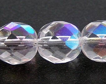 100 pezzi Perline di vetro ceco lucidate a fuoco, 3 mm, sfaccettate