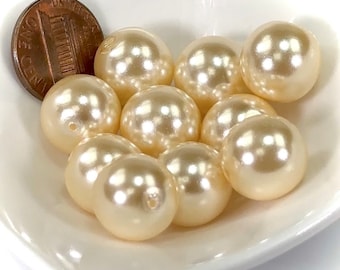 Czech Round Glass Imitation Pearls Cream Ivory Pearl color 2mm 3mm 4mm 6mm 8mm 12mm 14mm 18mm