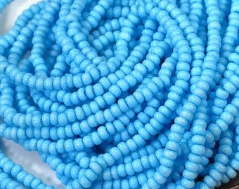 Rocailles taille 8/0 (3 mm) bleu turquoise teint Preciosa Ornela Perles de rocailles en verre tchèque traditionnel 8 rangs 50 grammes CS057