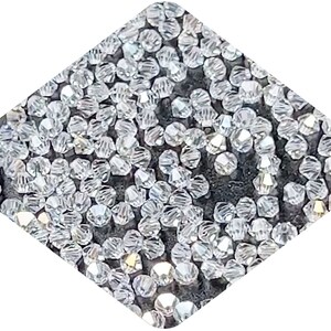Crystal Argent Flare Traditional Czech Glass MC Bicone Beads Rondell Diamond Crystals 3mm 4mm 6mm clear moonlight coated crystals