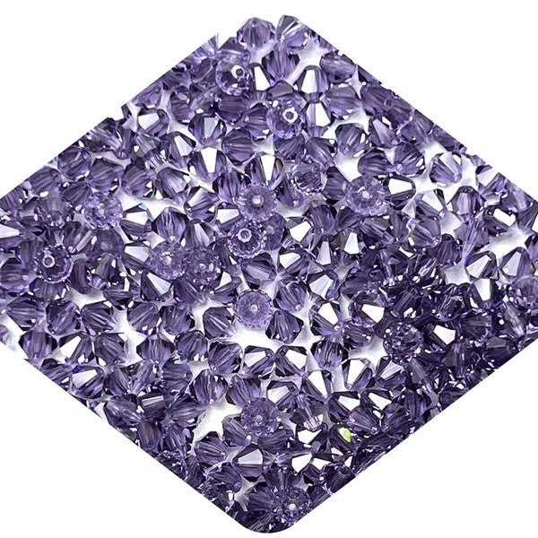 Tanzanite Preciosa Traditional Czech Glass MC Bicone Beads Rondell Diamond Crystals 3mm 4mm 5mm 6mm 8mm Preciosa Bright Light Purple