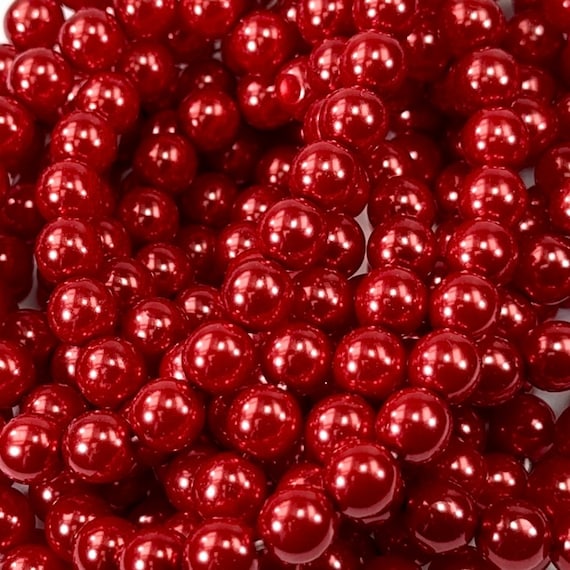 Carnelian Red Pearl Czech Round Glass Imitation Pearls in 4mm 8mm 10mm Traditional Crystal Nacre Pearls - Etsy Australia