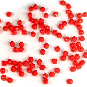 Orange Opaque Czech Fire Polished Round Faceted Glass Beads 3mm 100pcs J545
