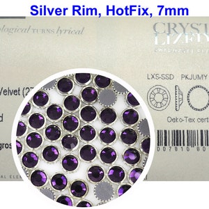 Swarovski Art 2029 HF Purple Velvet Silver Rimmed HotFix Rhinestone Flatbacks 7mm 34ss ss34