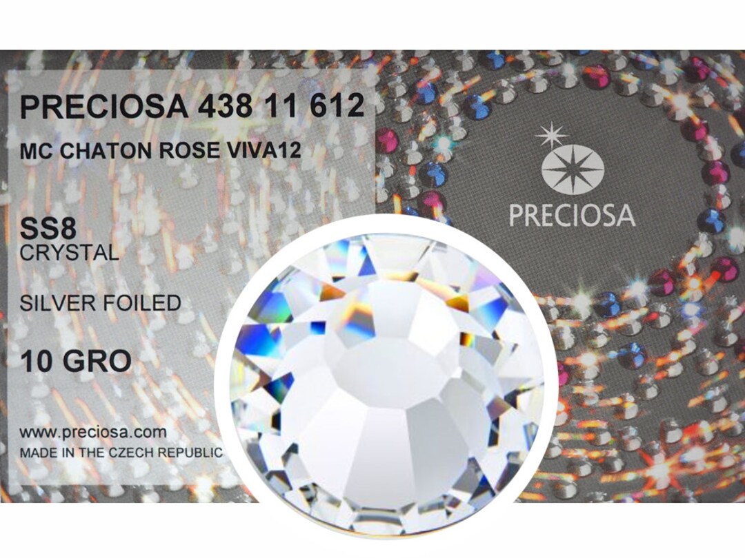 1440 Preciosa Genuine Czech Crystals 8ss Clear Crystal Viva12 Ss8