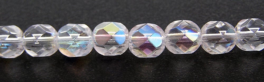 40pz Perline Stella In Vetro Pressato Ceco 8mm Cristallo Semi Labrador (Alluminio) (A 07-12) - Italia