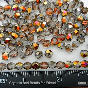 300 Crystal Santander coated 6mm Preciosa Czech Fire Polished Round Faceted Glass Beads Traditional Czech Glass Fire Polish Wholesale loose