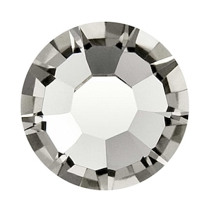 Black Diamond color Preciosa VIVA or MAXIMA Chaton Roses Genuine Czech Crystals Gray Rhinestone Flatbacks ss12 ss16 ss20 ss34