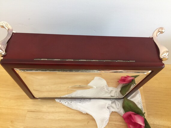 Vintage Jewelry Box, Elegance Silver Plated Footed View 3