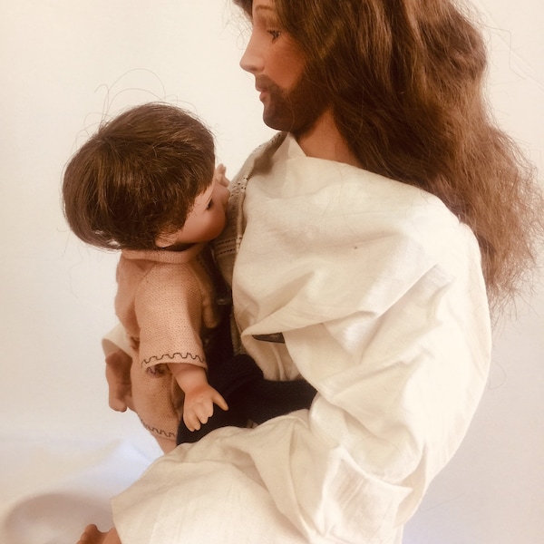 Ashton Drake Footprints in the Sand Religious Doll, Jesus Christ Doll in Robes with Certificate