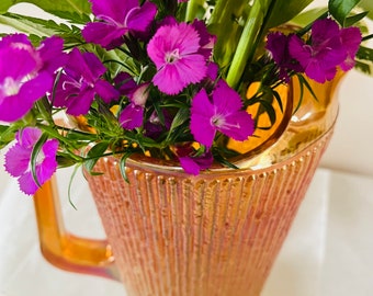 Vintage Marigold Carnival Glass Pitcher
