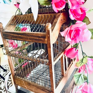 Vintage Wooden Decorative Bird Cage