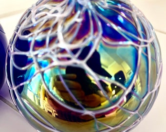 4 Decorative Hand Blown spheres with opening in top