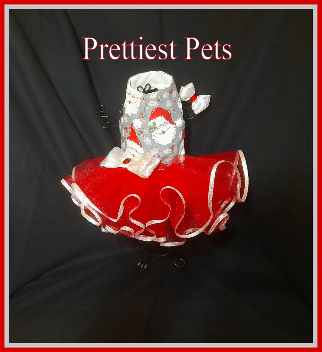 Christmas Dog Dress Santa Sparkle Holiday Dog Dress Santa Dog Etsy