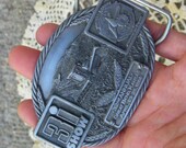 Vintage 1986 Annual Western Kansas Manufacturers Assocation Belt Buckle Great Bend Kansas Made in USA